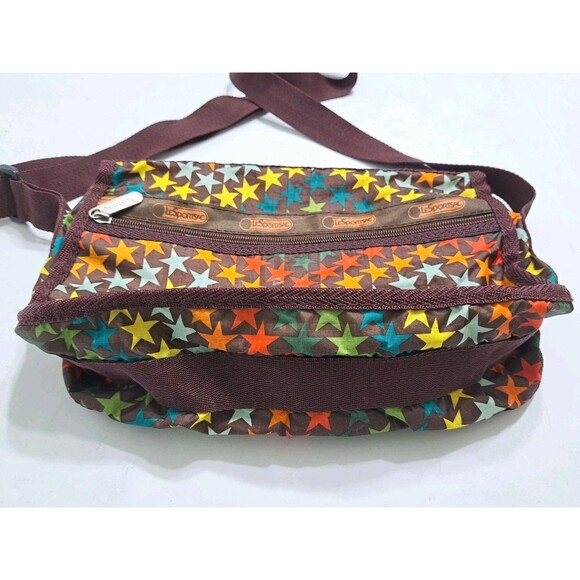 LeSportsac Deluxe Everyday Bag Purse Crossbody Stars Multicolor Brown Rainbow - Picture 3 of 10